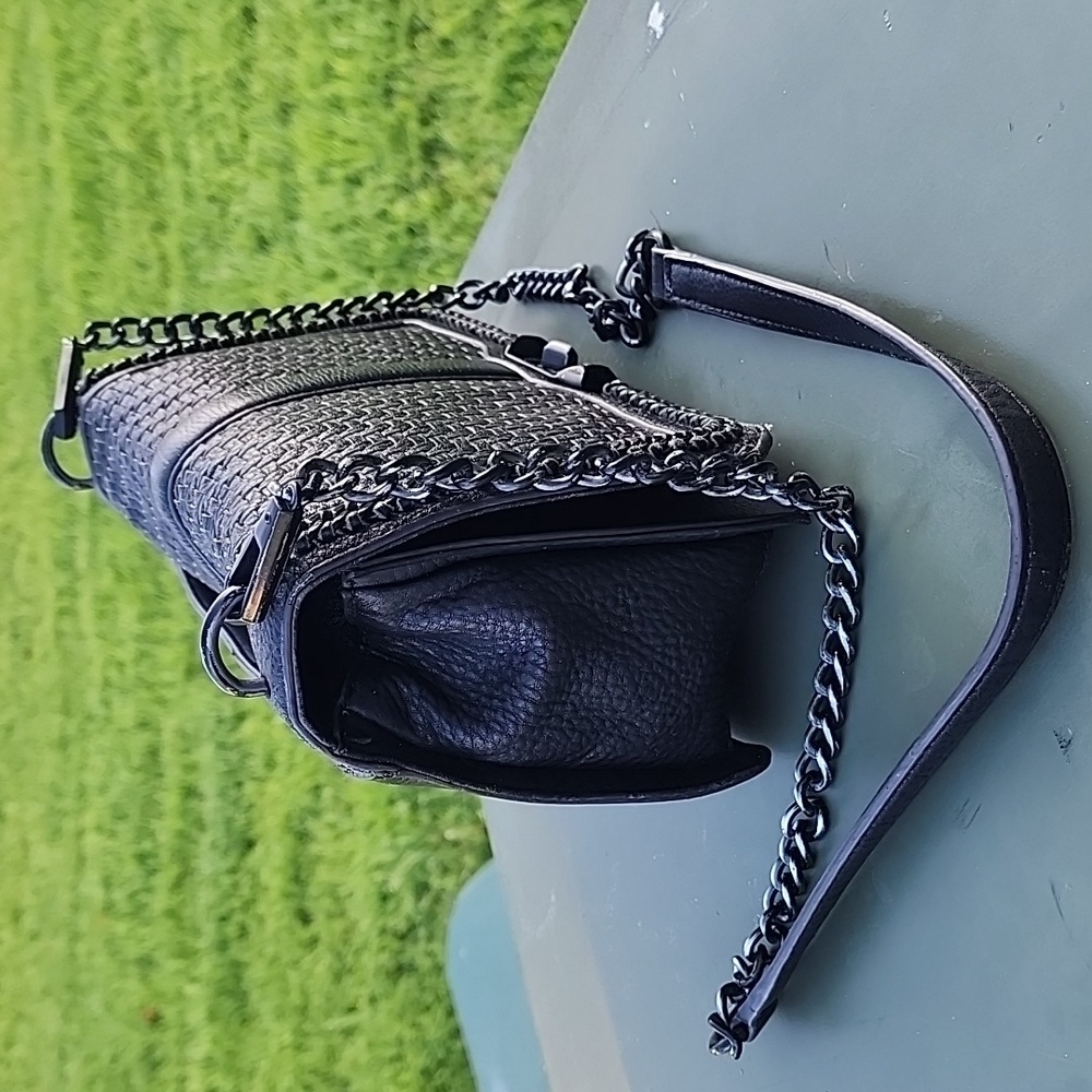 Rebecca Minkoff Love Chevron Quilt Black Leather Crossbody Bag - Picture 2 of 14